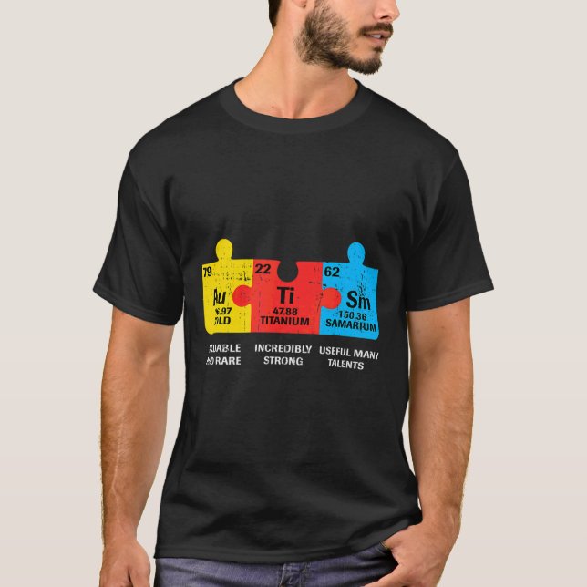 Camiseta Elementos de autismo Estilo de conciencia de tabla (Anverso)