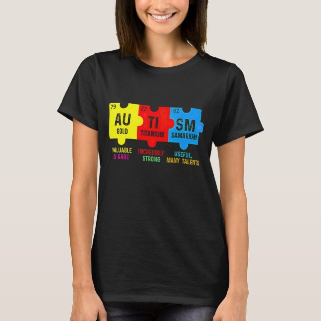 Camiseta Elementos De Autismo Sensibilización Periódica Sob (Anverso)