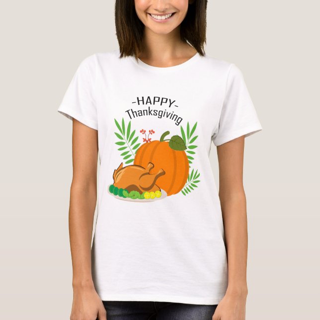 Camiseta Elementos de diseño del tema de Acción de Gracias (Anverso)