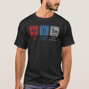 Camiseta Elementos de la tabla periódica de ortografía auti