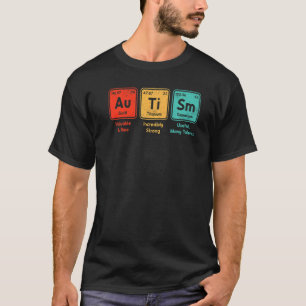 Camiseta Elementos de la tabla periódica de ortografía auti