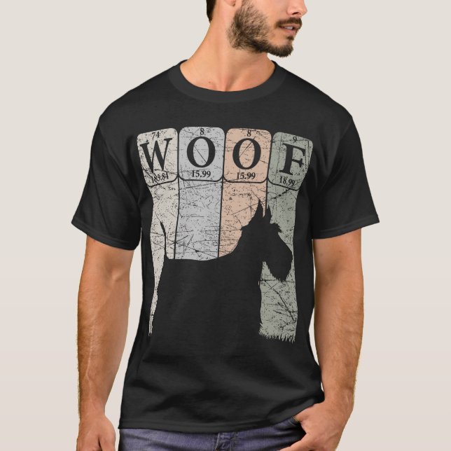 Camiseta Elementos de la tabla periódica del perro terrier  (Anverso)
