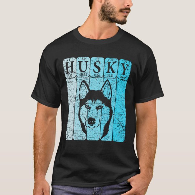 Camiseta Elementos de mesa periódicos Husky Siberiano Husky (Anverso)