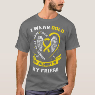 Camiseta Elementos de prevención del cáncer infantil de oro