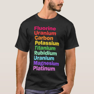 Camiseta Elementos de Química Coloridos Diseño para Amantes