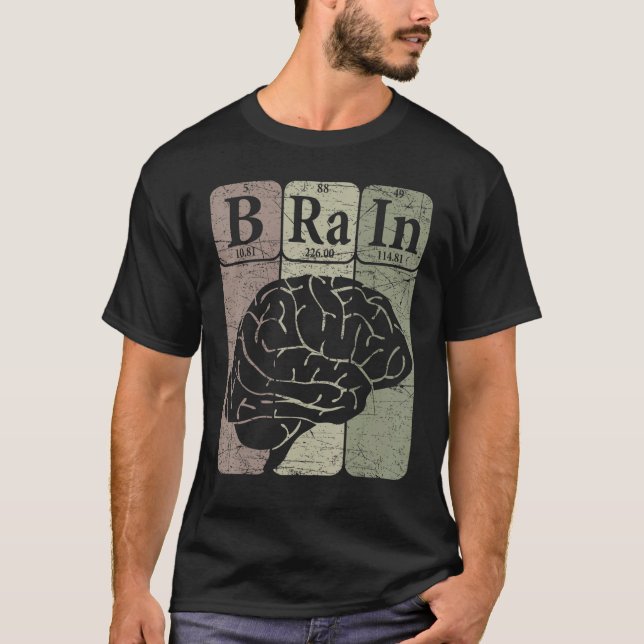 Camiseta Elementos de tabla periódica cerebral Neurologist  (Anverso)