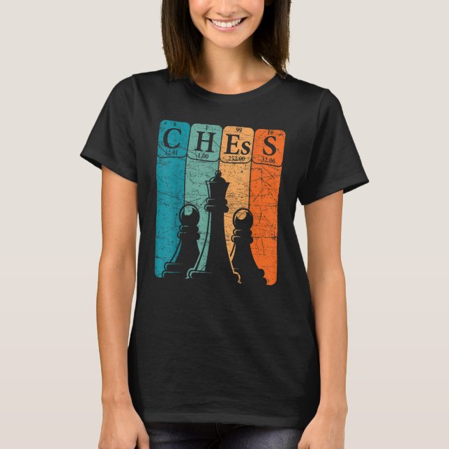 Camiseta Elementos de tabla periódica de ajedrez Nerd Jugad (Anverso)