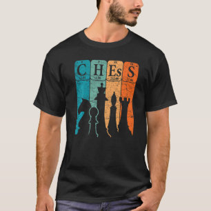 Camiseta Elementos de tabla periódica de ajedrez Nerd Jugad