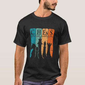 Camiseta Elementos de tabla periódica de ajedrez Nerd Jugad