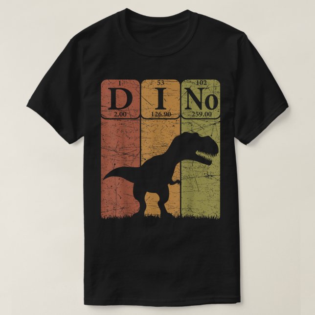 Camiseta Elementos de tabla periódica de dinosaurios T Rex  (Diseño del anverso)