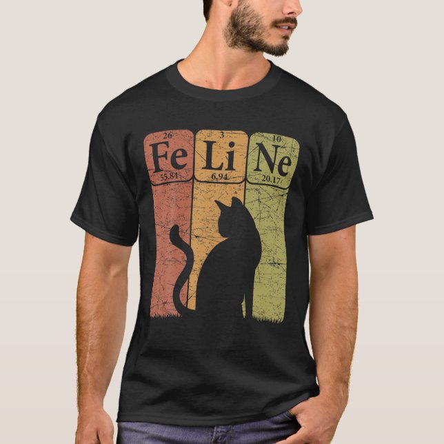 Camiseta Elementos de tabla periódica de gato felino Cat Lo (Anverso)