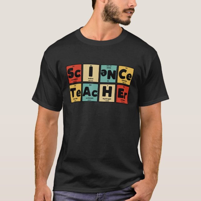 Camiseta Elementos de tabla periódica de Nerdy Science Teac (Anverso)
