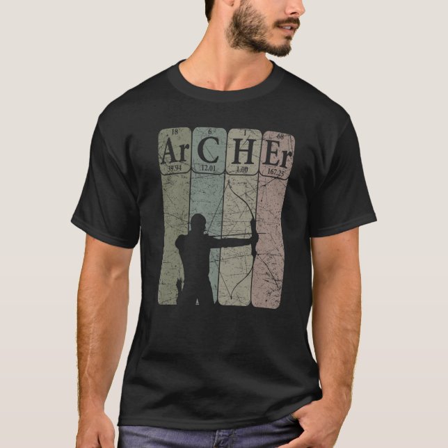 Camiseta Elementos de tabla periódica de tiro con arco de c (Anverso)