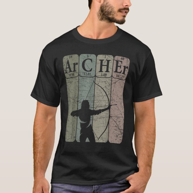 Camiseta Elementos de tabla periódica de tiro con arco de c (Anverso)