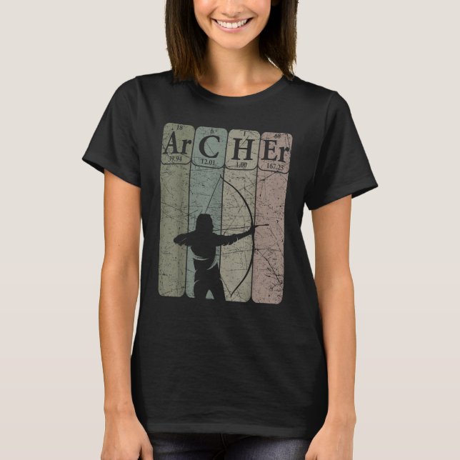 Camiseta Elementos de tabla periódica de tiro con arco de c (Anverso)