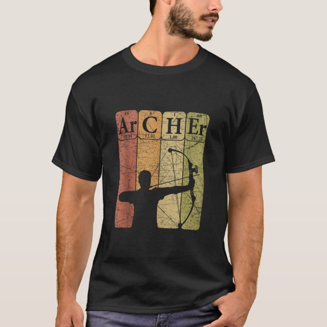 Camiseta Elementos de tabla periódica de tiro con arco de c (Anverso)