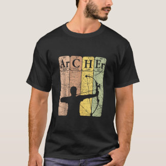 Camiseta Elementos de tabla periódica de tiro con arco de c