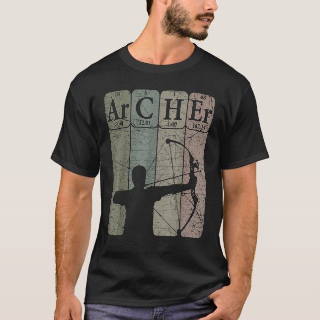 Camiseta Elementos de tabla periódica de tiro con arco de c (Anverso)