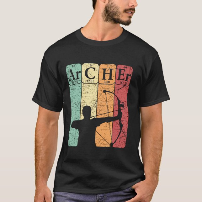 Camiseta Elementos de tabla periódica de tiro con arco de c (Anverso)