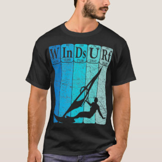 Camiseta Elementos de tabla periódica para windsurf Retro p