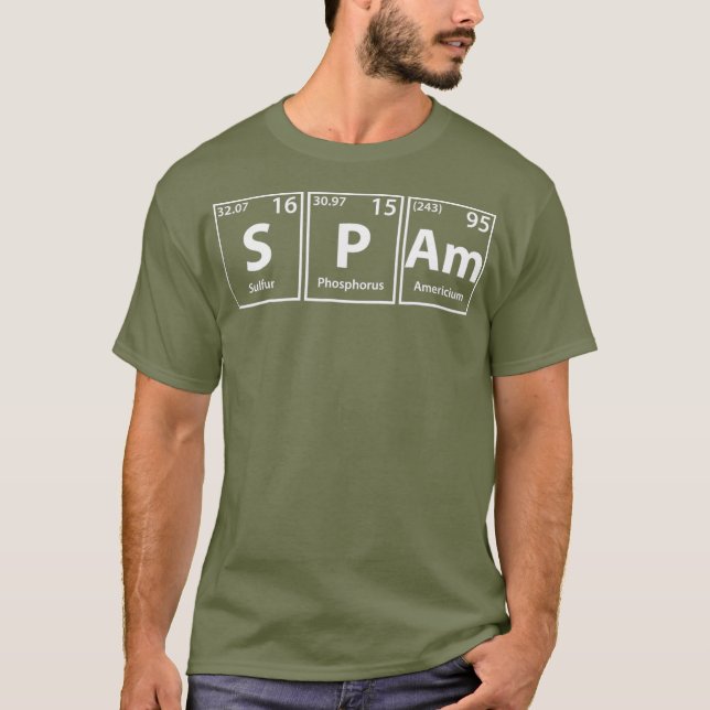 Camiseta Elementos de tabla periódica SPAm de spam (Anverso)