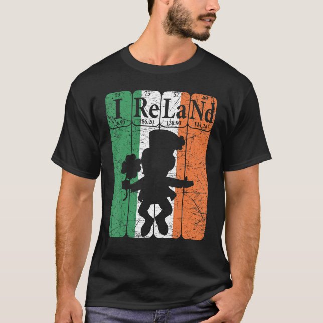Camiseta Elementos de tabla periódicos de Irlanda Leprech d (Anverso)
