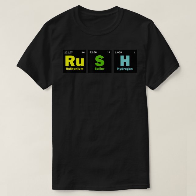 Camiseta Elementos de tabla periódicos Rush (RuSH) 2 (Diseño del anverso)