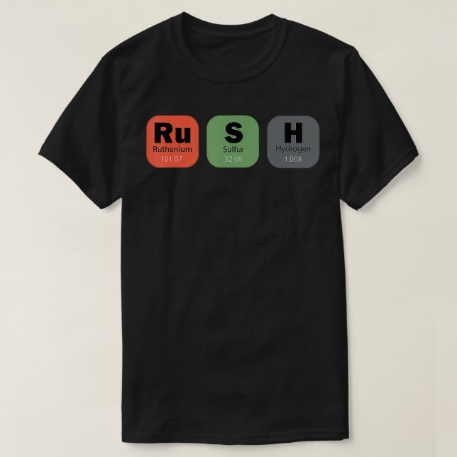 Camiseta Elementos de tabla periódicos Rush (RuSH) 3 (Diseño del anverso)