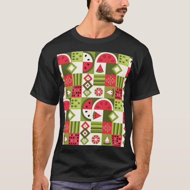 Camiseta Elementos decorativos de la sandía Impresión de ar (Anverso)