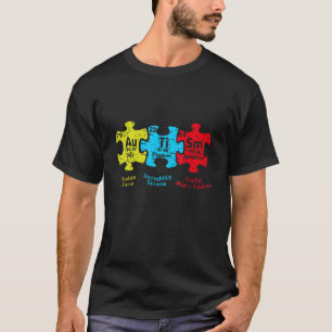 Camiseta Elementos del mes de sensibilización autista Tabla