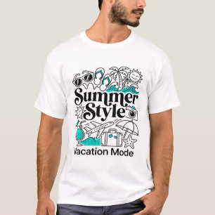 Camiseta Elementos del tema de viaje en modo vacaciones de