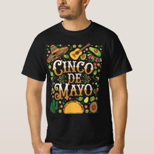 Camiseta Elementos Divertidos de Fiesta para Cinco De Mayo