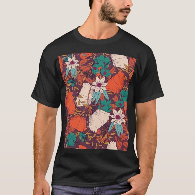 Camiseta Elementos Florales: Mano Sin Marea. (Anverso)