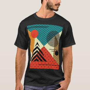 Camiseta Elementos geométricos de moda, estilo retro.