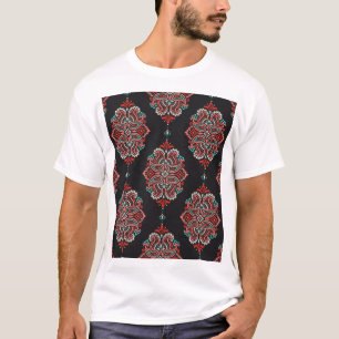 Camiseta Elementos paisley asiáticos, patrón boho vintage.