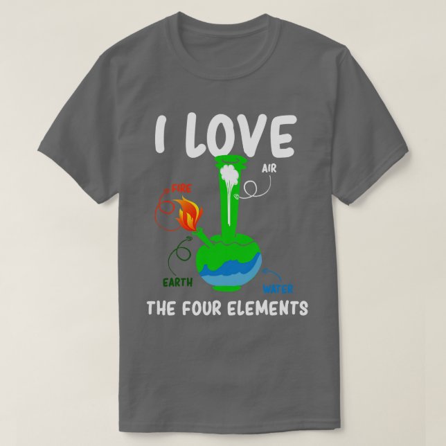 Camiseta Elementos para fumar punteado de Bong (Diseño del anverso)