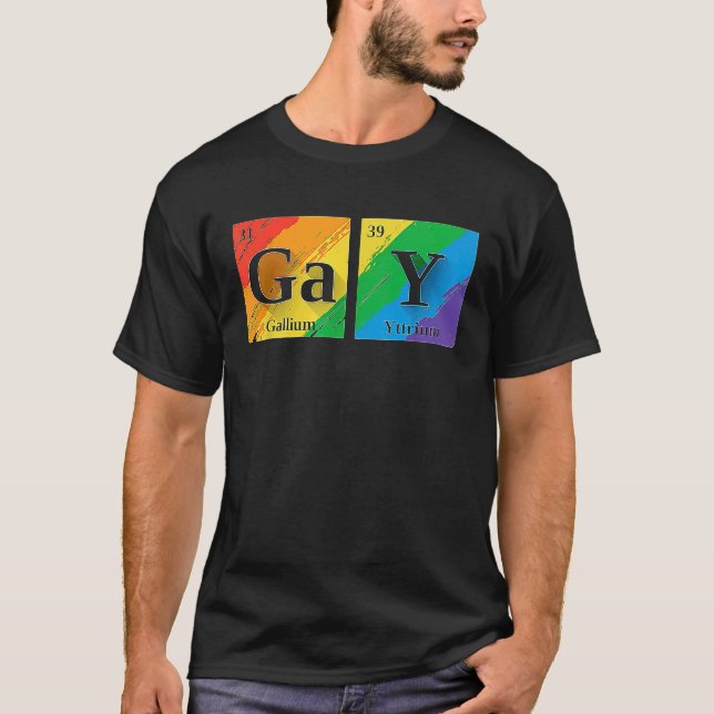 Camiseta Elementos Periódicos Gay Para Hombres Gay Amigo LG (Anverso)