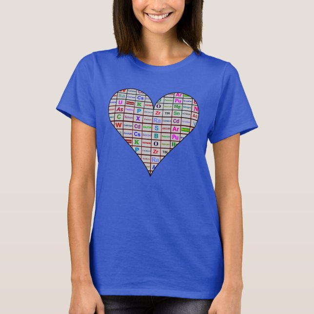 Camiseta Elementos químicos del corazón (Anverso)