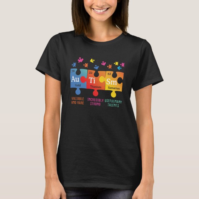 Camiseta Elementos químicos del rompecabezas del rompecabez (Anverso)