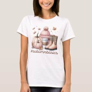 CAMISETA ELEMENTOS TEMÁTICOS DEL PASTEL FALL PINK AND BROWN