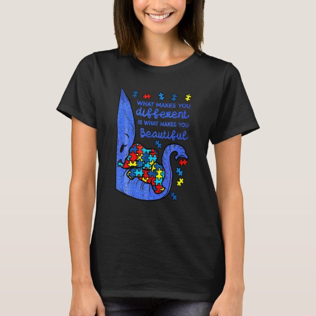 Camiseta Eleph Ant What Makes You Different Autism Awarenes (Anverso)