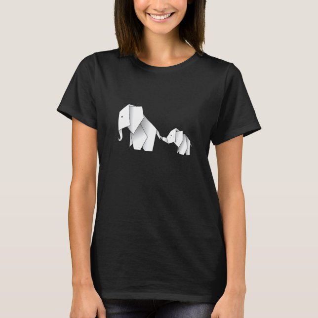 Camiseta Elephan Cute Origami Elephant and Baby Elephant (Anverso)