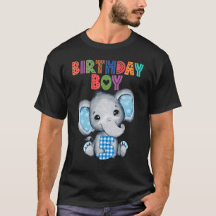 Camiseta Elephant 5th Birthday Boy 5 Years Old Themed Eleph