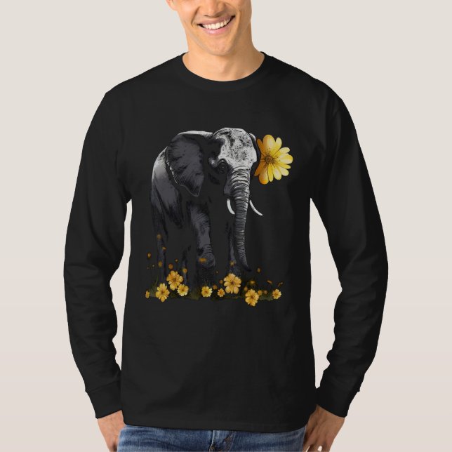 Camiseta Elephant Animal Africa Flowers Elephant (Anverso)