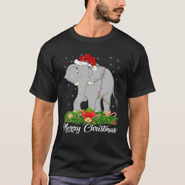 Camiseta Elephant Animal Lover coincide con Santa Hat Eleph (Anverso)