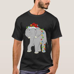 Camiseta Elephant Animal Lover Xmas Santa Hat Elephant Chri