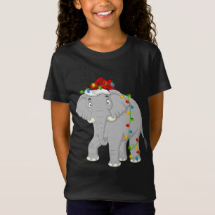 Camiseta Elephant Animal Lover Xmas Santa Hat Elephant Chri