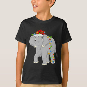 Camiseta Elephant Animal Lover Xmas Santa Hat Elephant Chri