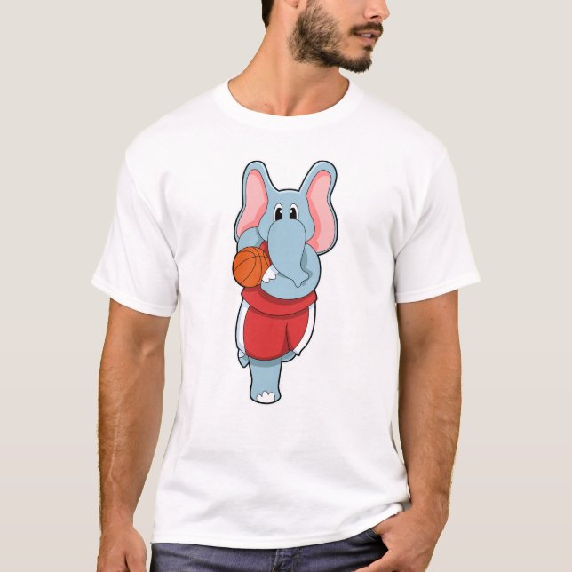 Camiseta Elephant as Basketball player with Basketball (Anverso)