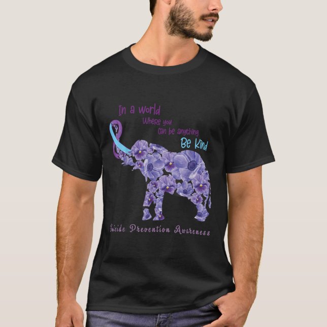 Camiseta Elephant Be Kind Semicolon Suicidio Prevención de  (Anverso)